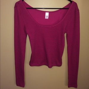 Pink long sleeve striped shirt